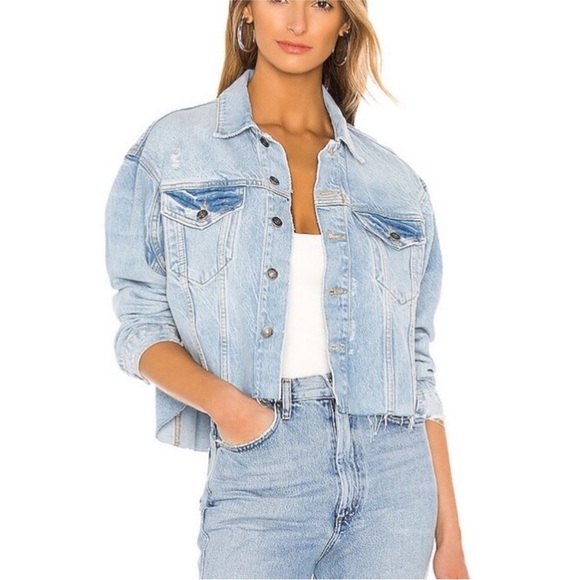Free People Amelia Slouchy Trucker Jacket in Washed Denim | We The Free - Picture 2 of 4